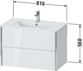 Duravit XVIU Waschtischunterbau 810x560x480mm 2 Schubkästen Parsolglas s-matt