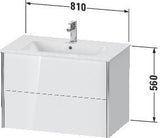Duravit XVIU Waschtischunterbau 810x560x480mm 2 Schubkästen Parsolglas s-matt