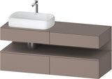 Duravit Qatego Konsolenwaschtischunterbau 1400 mm weiß hochglanz mit Eiche schwarz Nische