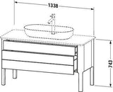 Duravit Luv Waschtischunterbau bodenstehend 1338 mm Weiß Seidenmatt mit Tip-On-Technik
