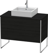 DURAVIT XSquare Waschtischunterbau bodenstehend Eiche Schwarz 1000 mm mit 2 Schubkästen