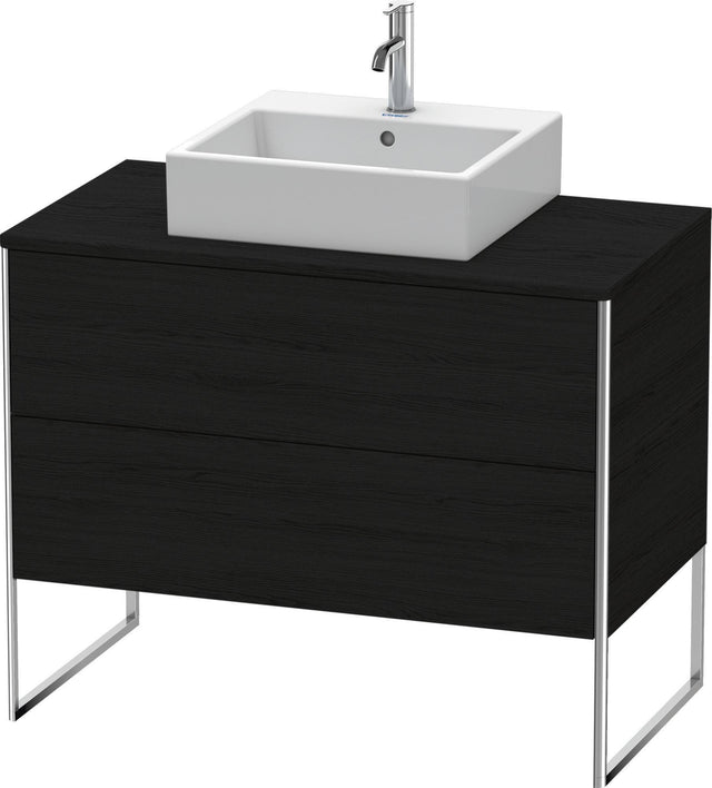 DURAVIT XSquare Waschtischunterbau bodenstehend Eiche Schwarz 1000 mm mit 2 Schubkästen