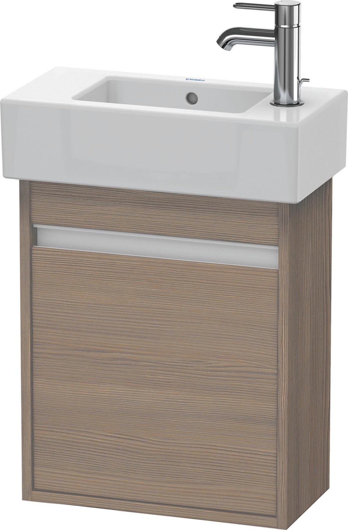 Duravit Ketho Waschtischunterbau wandhängend Eiche Terra 450 mm, 1 Tür links, für Vero 070350