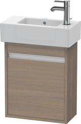 Duravit Ketho Waschtischunterbau wandhängend Eiche Terra 450 mm, 1 Tür links, für Vero 070350