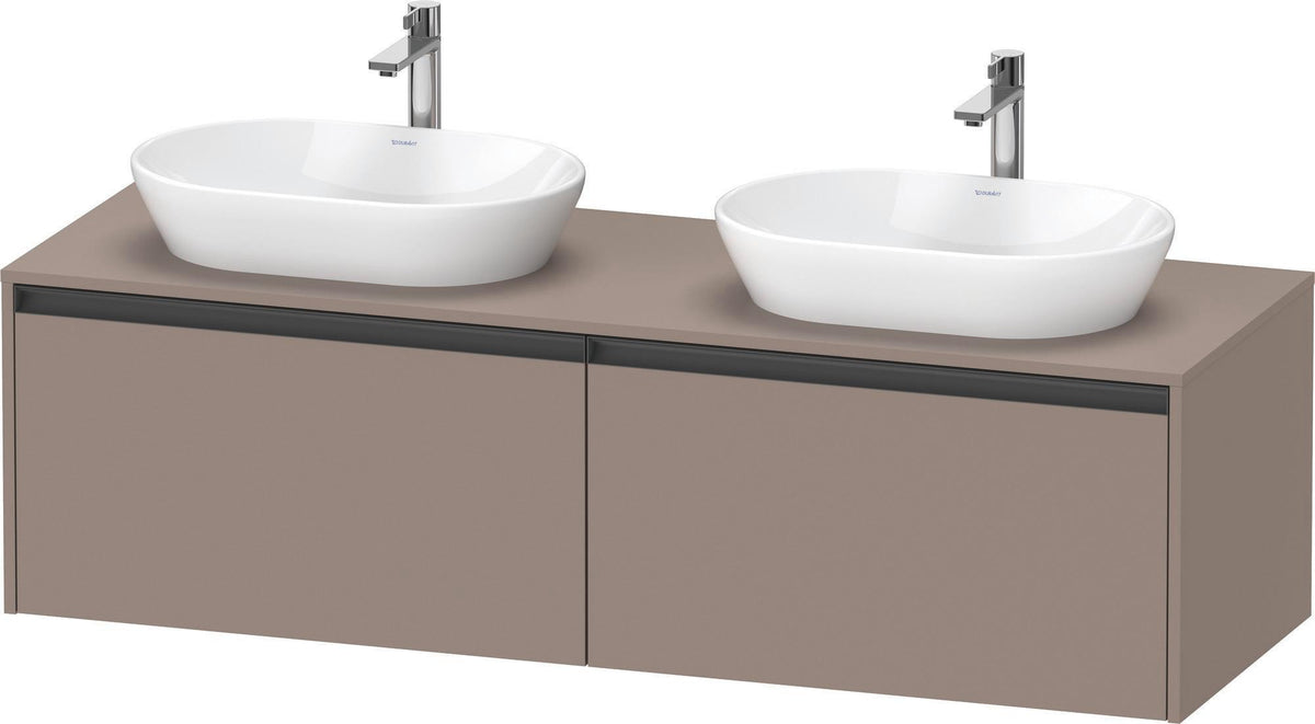 DURAVIT Ketho.2 Waschtischunterbau 1600 mm betongrau matt mit 2 Auszügen
