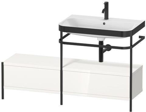 Duravit Waschtischset Happy D.2 Plus 1400x490mm ein Hahnloch taupe supermatt – Design-Waschplatz