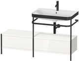 Duravit Waschtischset Happy D.2 Plus 1400x490mm Taupe Supermatt mit Hahnloch und Metallkonsole