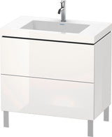 DURAVIT L-Cube c-bonded Waschtischset 800 mm weiß hochglanz, 2 Auszüge, Tip-On
