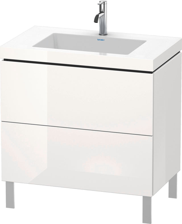 DURAVIT L-Cube c-bonded Waschtischset 800 mm weiß hochglanz, 2 Auszüge, Tip-On