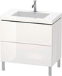 DURAVIT L-Cube c-bonded Waschtischset 800 mm weiß hochglanz, 2 Auszüge, Tip-On