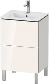 Duravit L-Cube Waschtischunterbau bodenstehend, 2 Auszüge, Weiß Matt, 520 mm