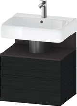 DURAVIT Qatego Waschtischunterbau 590 mm wandhängend, 1 Auszug, weiß Hochglanz, Nische Eiche Schwarz