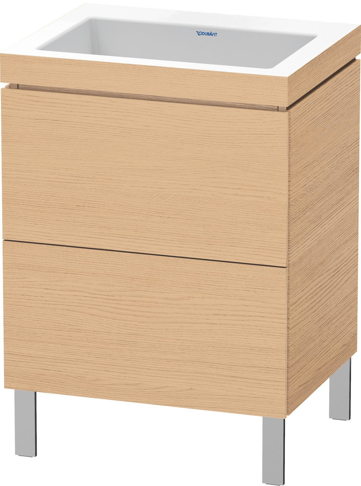 Duravit L-Cube c-bonded Waschtischset 698x600x480 mm Eiche Natur mit 2 Auszügen