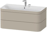 DURAVIT Waschtischset Happy D.2 Plus 2 Schubkästen 975x490 mm eiche hell taupe supermatt