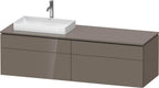 flannel grey hochglanz / Mitteldichte Faserplatte (MDF) / 2 Schubkästen, 2 Auszüge