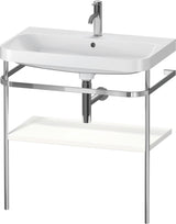 DURAVIT Happy D.2 c-shaped Waschtisch-Set 775 mm mit Metallkonsole, taupe seidenmatt