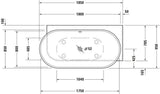DURAVIT Luv Whirlwanne 1850x950mm Eckwanne rechts mit Air-System, 2 Rückenschrägen, weiß matt