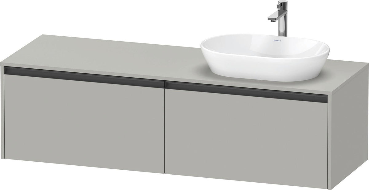 DURAVIT Ketho.2 Waschtischunterbau 1600 mm betongrau matt mit 2 Auszügen