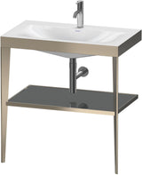 Duravit XViu Waschtischunterbau 800 mm mit Möbelwaschtisch, Metallkonsole, champagner matt/schwarz hochglanz