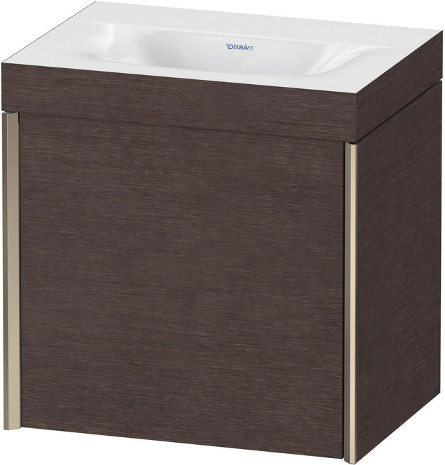 DURAVIT XViu Waschtischunterbau 460 mm Eiche Dunkel mit champagner matter Front und c-bonded Technologie