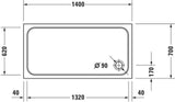 DURAVIT D-Code Duschwanne 1000x700 mm Weiß Sanitäracryl rechteckig