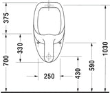 Duravit Urinal BEN 370x350mm mit Fliege, Zulauf hinten, weiß