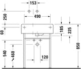 Duravit Design Classics Waschtisch 615 mm, Becken links, mit Überlauf und Hahnlochbank
