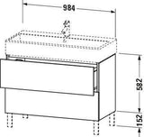 Duravit L-Cube Waschtischunterbau 984 mm Amerikanisch Nussbaum mit Tip-On-Technik