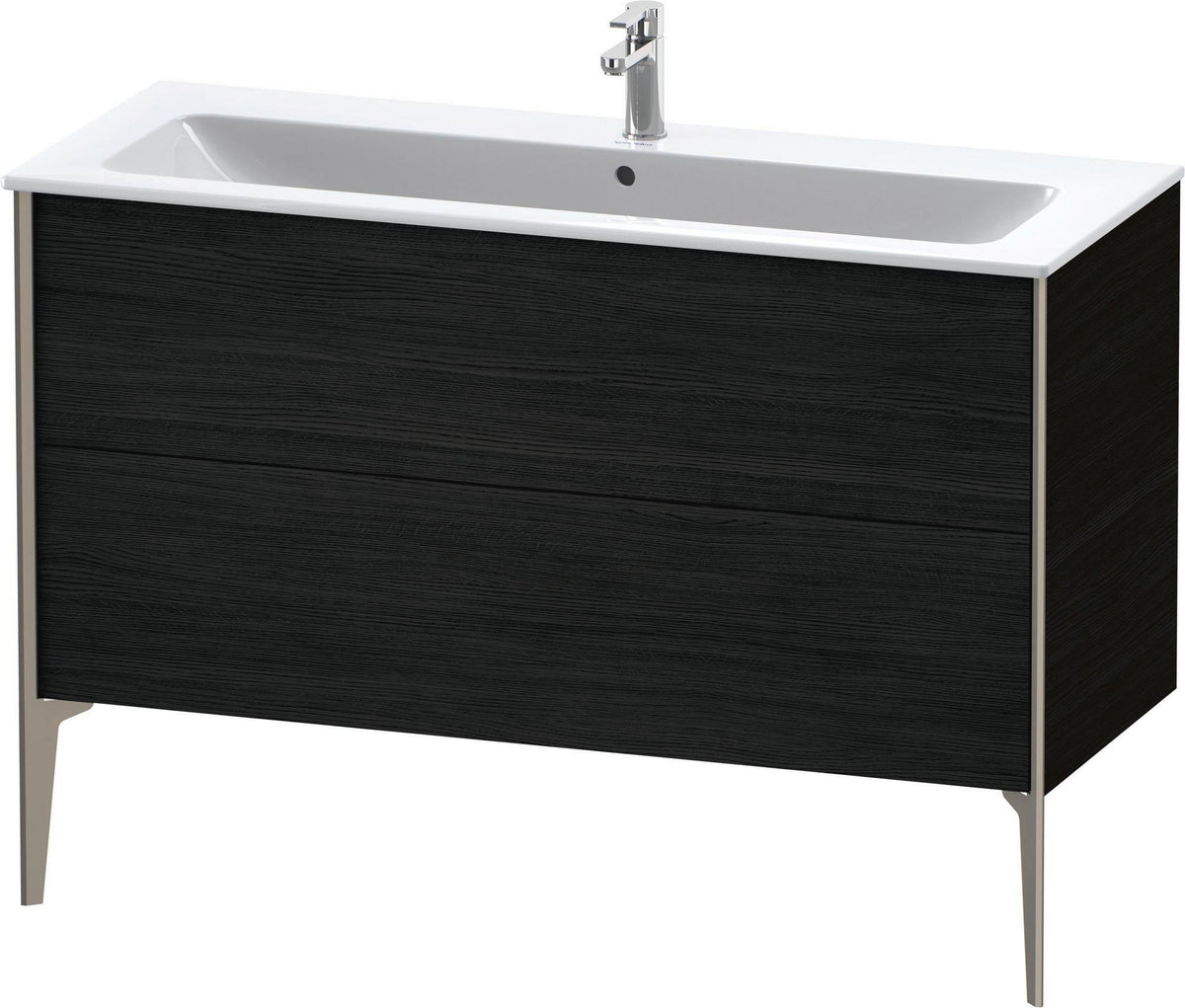 DURAVIT XViu Waschtischunterbau bodenstehend 1210 mm, 2 Auszüge, champagner matt/weiß matt