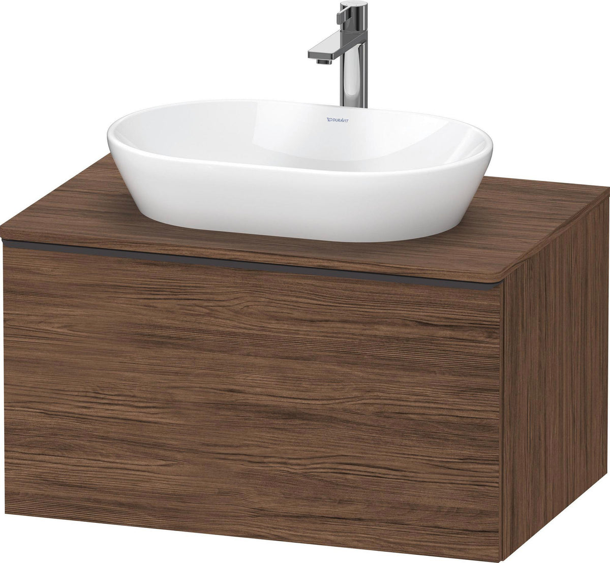 DURAVIT D-Neo Konsolenwaschtischunterbau 800 mm betongrau matt mit Bronze-Griff und Soft-Close-Auszug