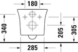 DURAVIT White Tulip Wand-Tiefspül-WC 540 mm weiß rimless HygieneFlush von Philippe Starck