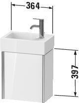 Duravit Waschtischunterbau XVIU 397 mm – Wandhängend, 1 Tür, Aluminiumprofil, für Vero Air