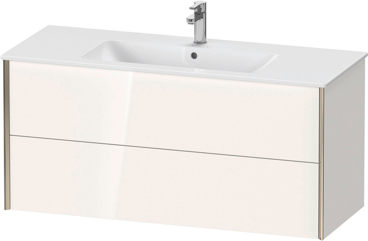 Duravit XViu Waschtischunterbau wandhängend 1210 mm, 2 Schubkästen, champagner matt/weiß matt
