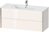 Duravit XViu Waschtischunterbau wandhängend 1210 mm, 2 Schubkästen, champagner matt/weiß matt