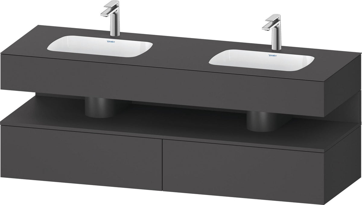 DURAVIT Qatego Studio F. A. Porsche Waschtischset 1600 mm mit Konsolenwaschtischunterbau, 2 Auszüge