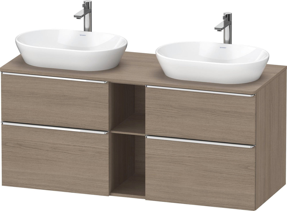 Duravit D-Neo Konsolenwaschtischunterbau 1400 mm Eiche Terra Matt, wandhängend, 2 Schubladen
