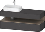 Duravit Qatego Konsolenwaschtischunterbau 1400 mm Weiß Matt mit Eiche Terra Nische und Tip-On Technik