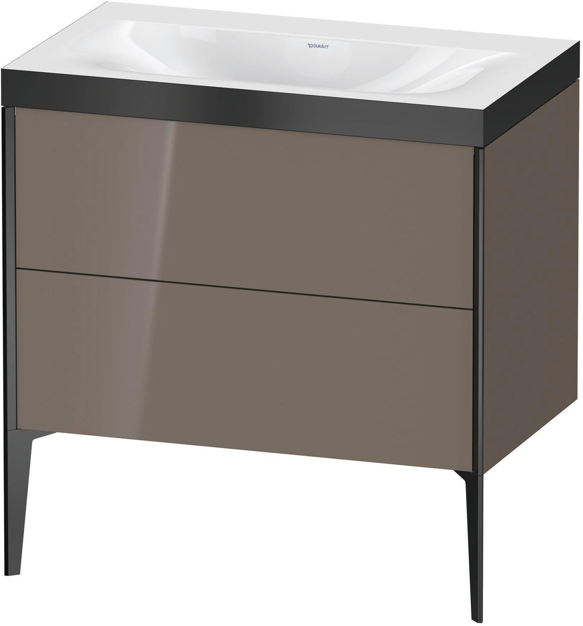 Duravit XViu c-bonded Waschtischset bodenstehend 800 mm mit 2 Auszügen, Push-Open und Soft-Close
