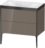 Mitteldichte Faserplatte (MDF) / 2Ausz.,o.Hl,schwarz / flannel grey hochglanz