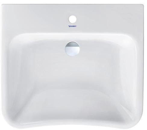 DURAVIT DuraStyle Vital Waschtisch 650 mm, weiß, ohne Überlauf, mit Hahnlochbank