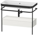 Duravit Waschtischset Happy D.2 Plus 975x490mm Taupe Supermatt mit Nussbaum-Konsole