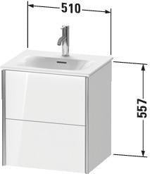 Duravit XViu Waschtischunterbau wandhängend 557x510x420 mm 2 Schubkästen betongrau matt