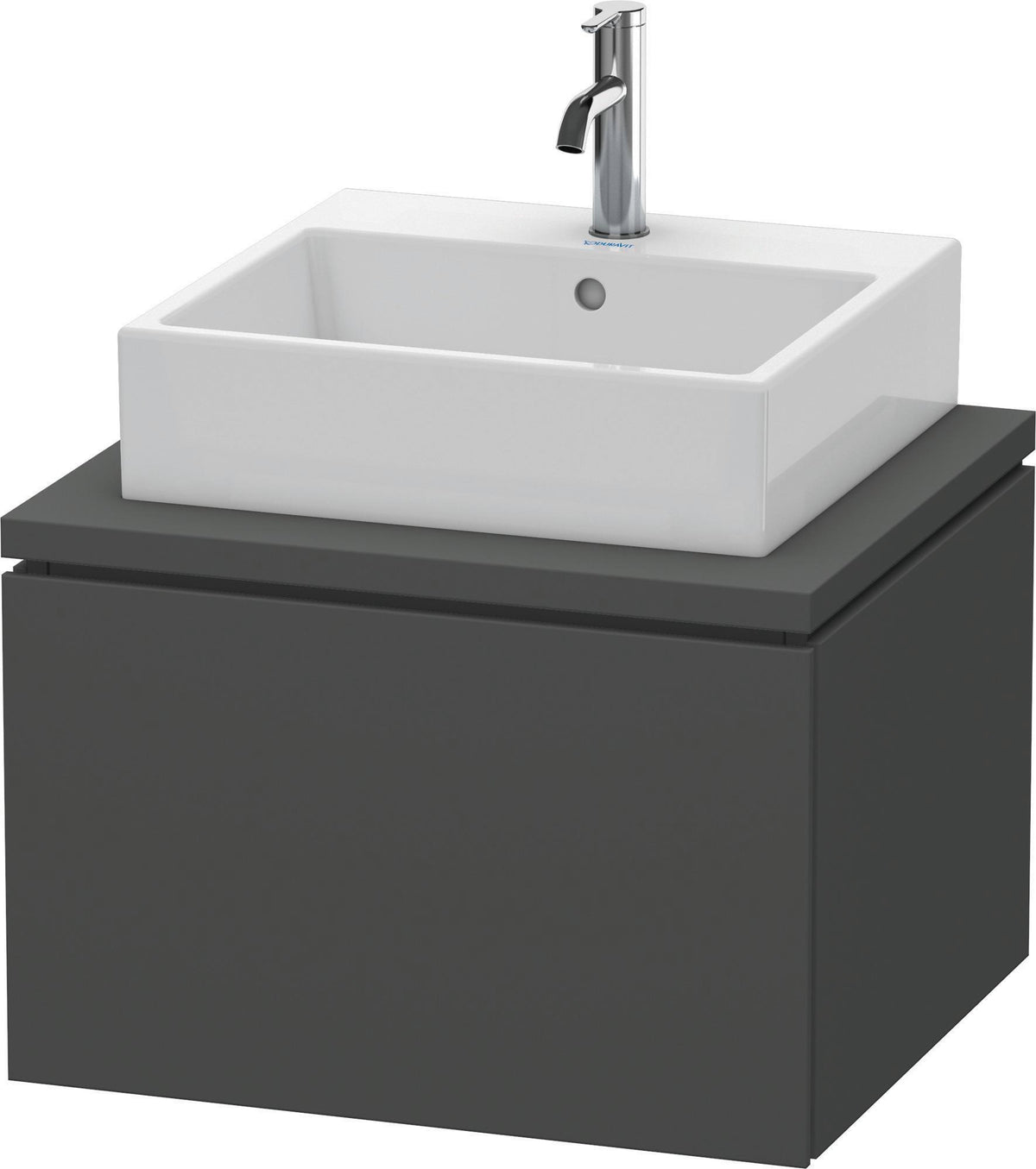 DURAVIT L-Cube Konsolenwaschtischunterbau 620 mm betongrau matt, 1 Auszug, wandhängend