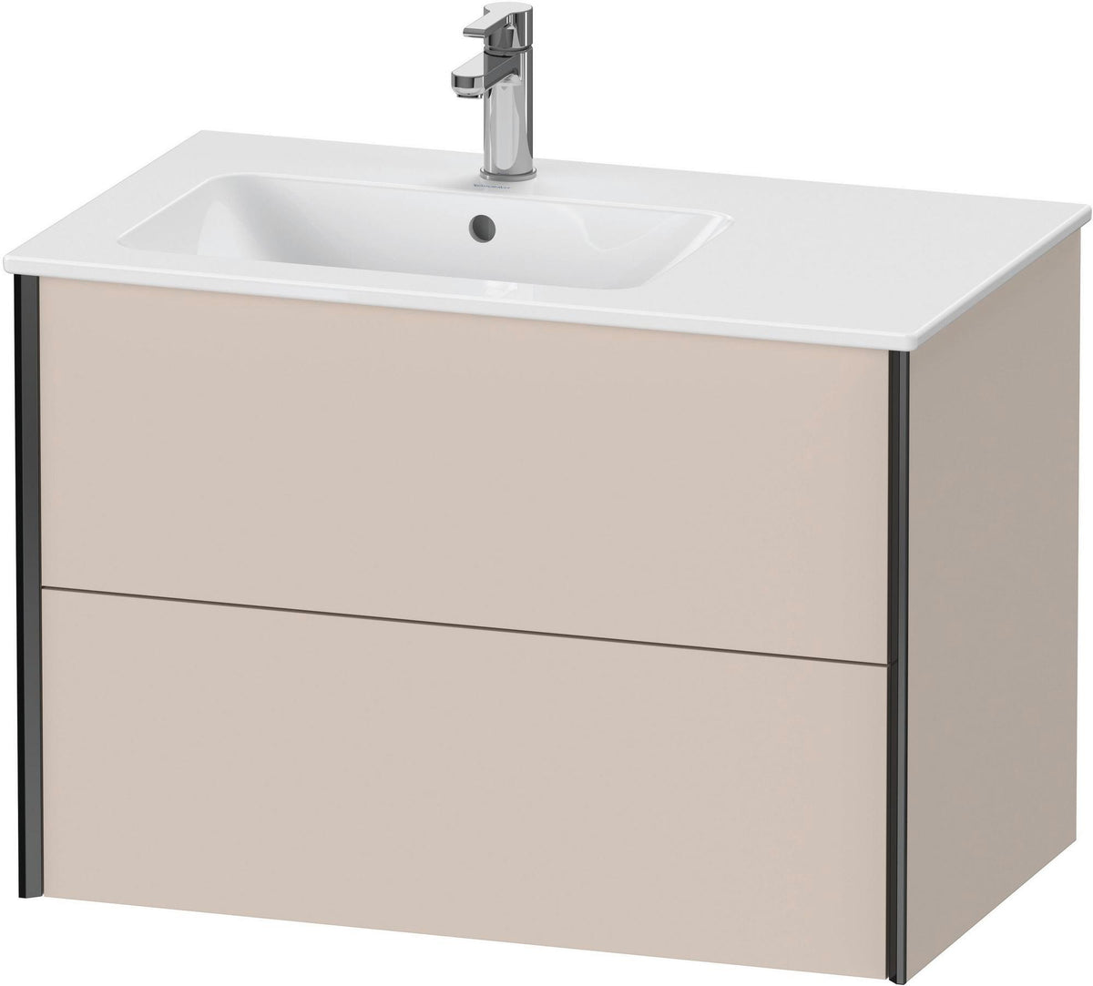 Duravit XViu Waschtischunterbau 810 mm wandhängend mit 2 Schubkästen, weiß matt, für Waschtisch links