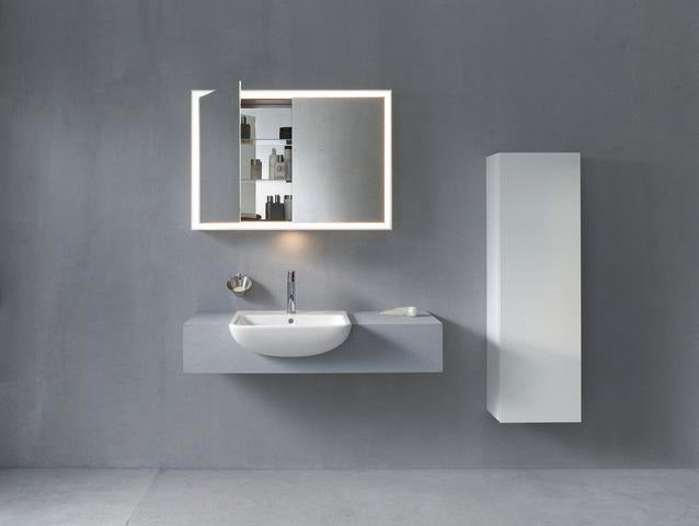 DURAVIT ME by Starck Halbeinbau-Waschtisch 550 mm mit Überlauf, 1 Hahnloch, weiß seidenmatt