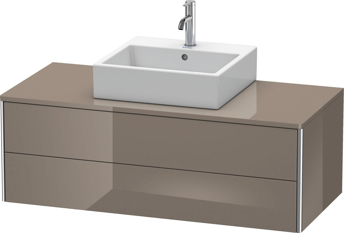 Duravit XSquare Waschtischunterbau 1200 mm Flannel Grey Hochglanz mit Tip-On-Technik