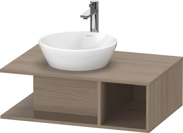 Duravit D-Neo Waschtischunterbau Eiche Terra 800 mm wandhängend mit offenem Fach rechts