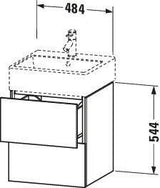DURAVIT L-Cube Waschtischunterbau 544x484x459 mm, 2 Schubkästen, Weiß Matt, Wandmontage