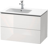 DURAVIT L-Cube Waschtischunterbau 820 mm betongrau matt – 2 Schubkästen, Becken links, wandhängend