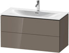 flannel grey hochglanz / Mitteldichte Faserplatte (MDF) / 2 Schubkästen